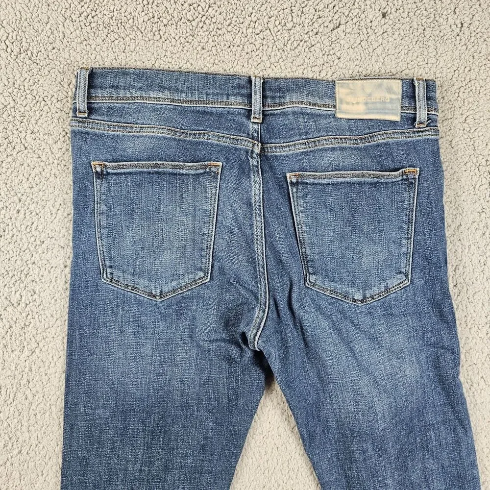 J. Lindberg Jeans Mens 34x33* Blue Denim Damien Skinny Stretch Mid Rise
